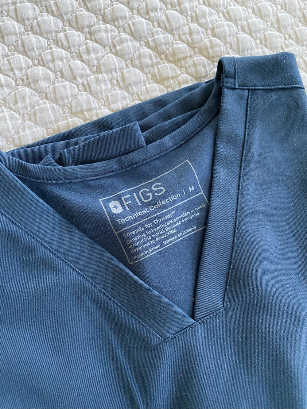 Figs Casma + High Waisted Zamora Scrub Set Dark Caribbean Blue - Picture 2 of 5